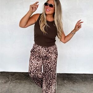 Blakeley Leopard Print Wide-Leg Pants
